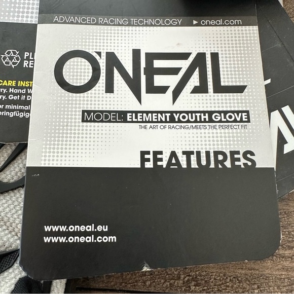 NWT O’Neal Youth 6 large Black Element Racing Gloves Motocross new - Picture 3 of 5